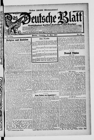 Das deutsche Blatt vom 26.05.1907