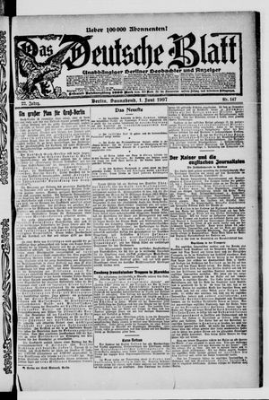 Das deutsche Blatt vom 01.06.1907