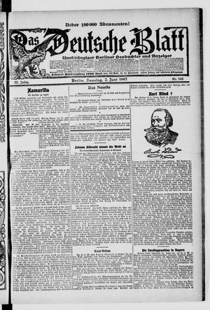 Das deutsche Blatt vom 02.06.1907