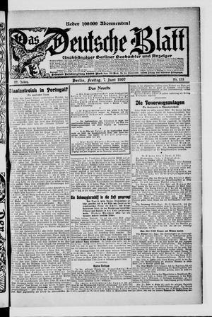 Das deutsche Blatt on Jun 7, 1907