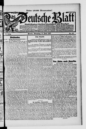 Das deutsche Blatt vom 11.06.1907
