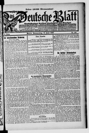 Das deutsche Blatt on Jun 13, 1907