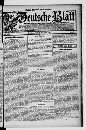 Das deutsche Blatt vom 14.06.1907
