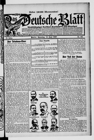 Das deutsche Blatt vom 16.06.1907