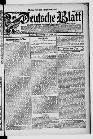 Das deutsche Blatt vom 20.06.1907
