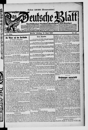 Das deutsche Blatt on Jun 21, 1907