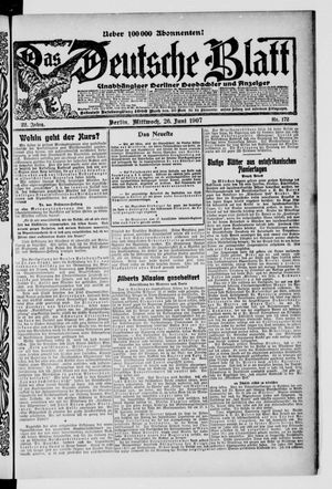 Das deutsche Blatt vom 26.06.1907