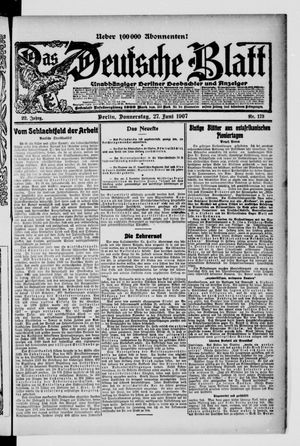 Das deutsche Blatt vom 27.06.1907