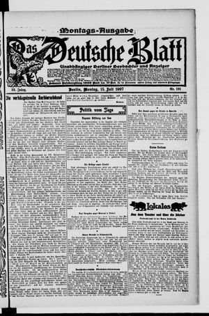 Das deutsche Blatt vom 15.07.1907