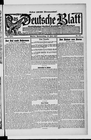 Das deutsche Blatt vom 18.07.1907