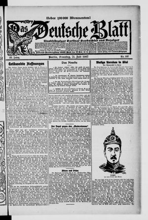 Das deutsche Blatt vom 21.07.1907