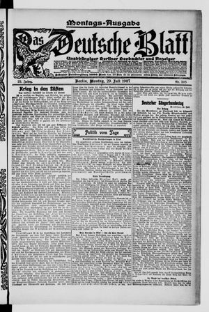 Das deutsche Blatt vom 29.07.1907