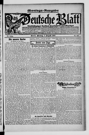 Das deutsche Blatt vom 05.08.1907