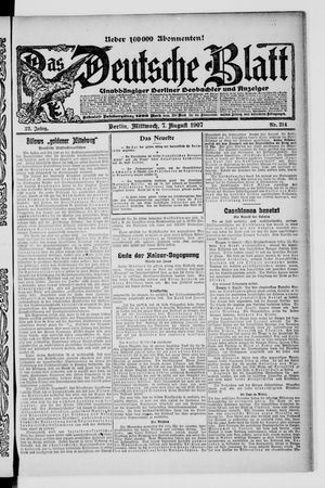 Das deutsche Blatt vom 07.08.1907