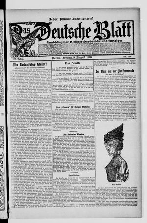 Das deutsche Blatt vom 09.08.1907