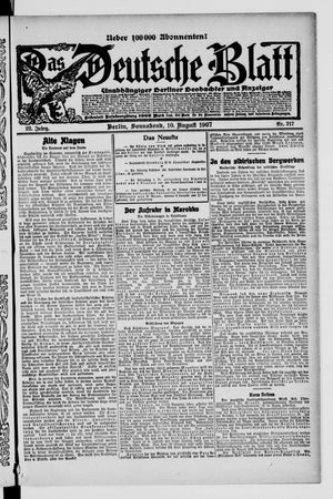 Das deutsche Blatt vom 10.08.1907