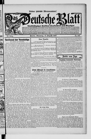 Das deutsche Blatt vom 13.08.1907