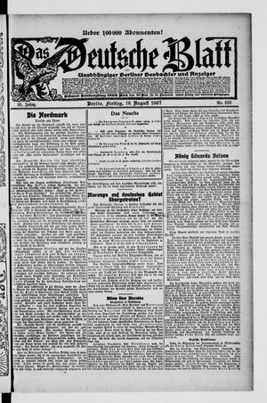 Das deutsche Blatt vom 16.08.1907