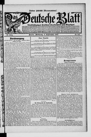 Das deutsche Blatt vom 04.09.1907