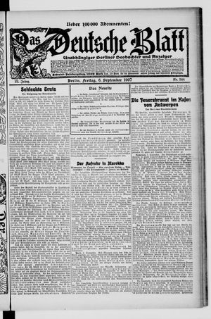 Das deutsche Blatt vom 06.09.1907