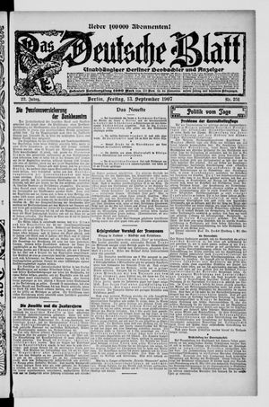 Das deutsche Blatt vom 13.09.1907
