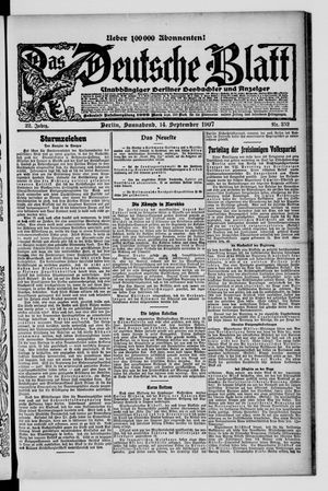 Das deutsche Blatt vom 14.09.1907