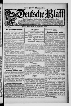 Das deutsche Blatt vom 21.09.1907