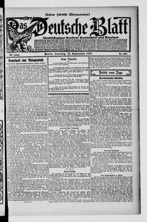 Das deutsche Blatt vom 22.09.1907