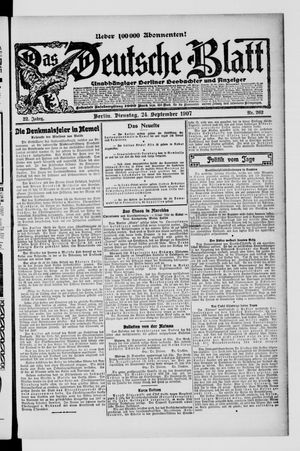 Das deutsche Blatt on Sep 24, 1907