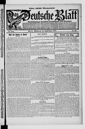 Das deutsche Blatt vom 25.09.1907