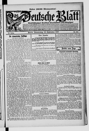 Das deutsche Blatt vom 26.09.1907