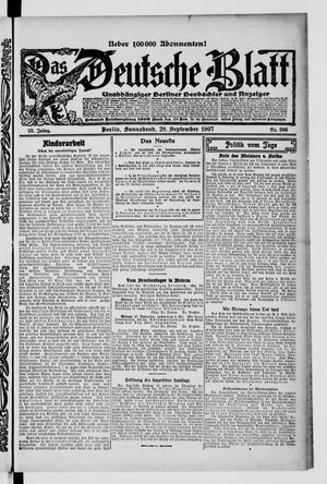 Das deutsche Blatt vom 28.09.1907