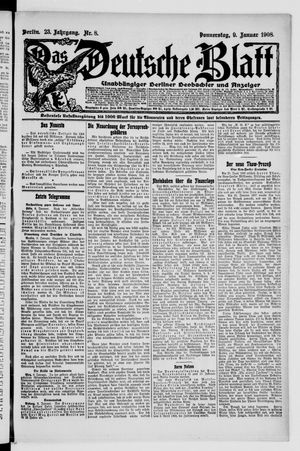 Das deutsche Blatt on Jan 9, 1908