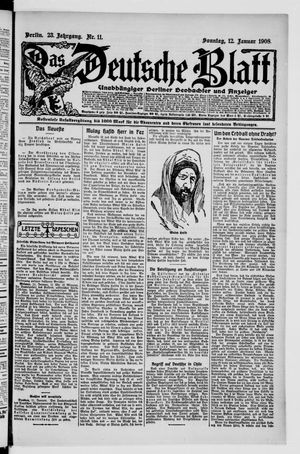 Das deutsche Blatt vom 12.01.1908