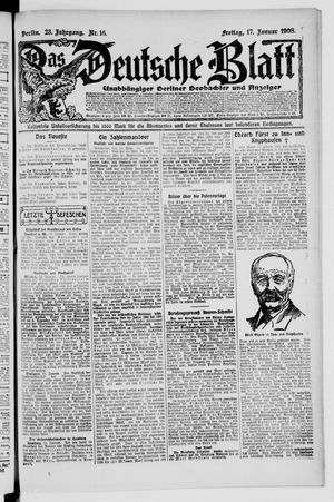 Das deutsche Blatt on Jan 17, 1908