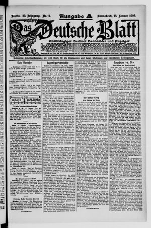Das deutsche Blatt vom 18.01.1908
