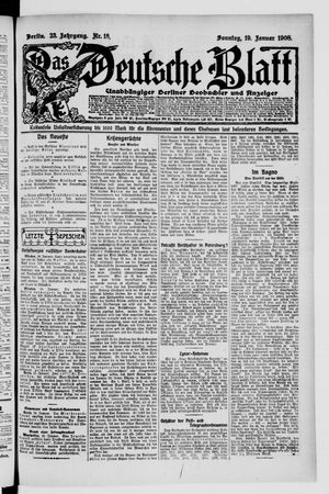 Das deutsche Blatt on Jan 19, 1908