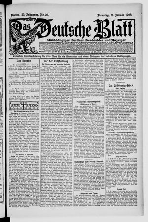 Das deutsche Blatt on Jan 21, 1908