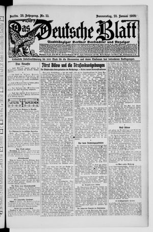 Das deutsche Blatt vom 23.01.1908