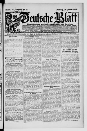 Das deutsche Blatt vom 28.01.1908