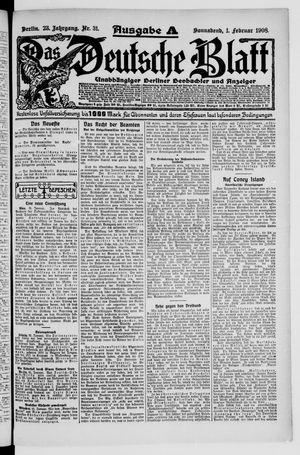 Das deutsche Blatt vom 01.02.1908