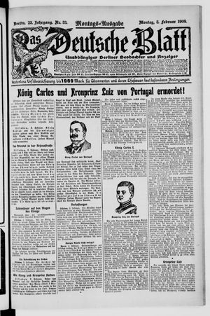 Das deutsche Blatt vom 03.02.1908