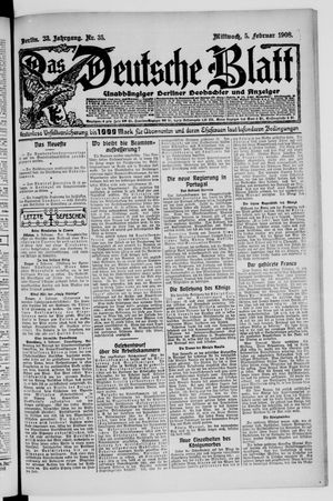 Das deutsche Blatt on Feb 5, 1908