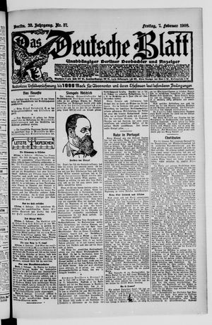 Das deutsche Blatt vom 07.02.1908