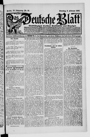Das deutsche Blatt on Feb 9, 1908
