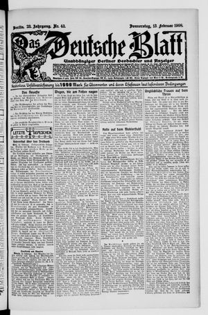 Das deutsche Blatt on Feb 13, 1908