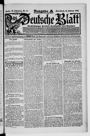 Das deutsche Blatt on Feb 15, 1908