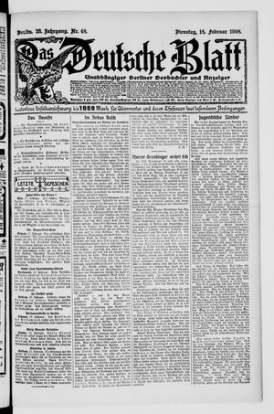 Das deutsche Blatt vom 18.02.1908