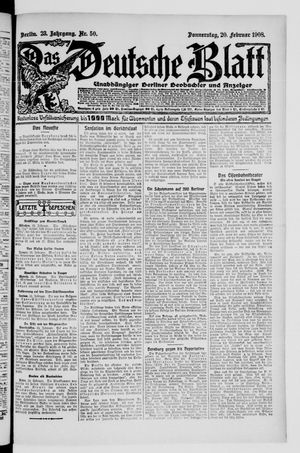 Das deutsche Blatt on Feb 20, 1908