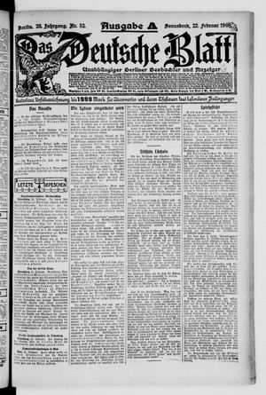 Das deutsche Blatt on Feb 22, 1908